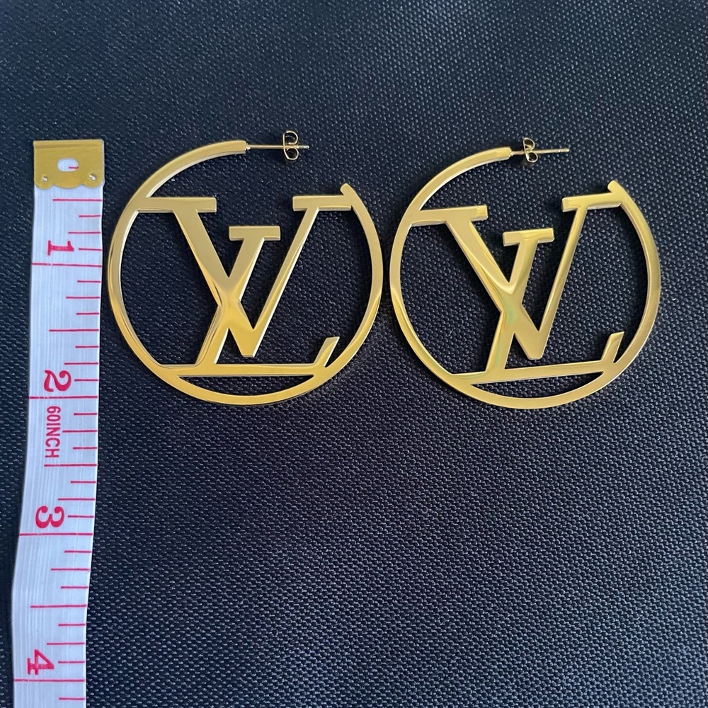 Gold LV Hoop Earrings